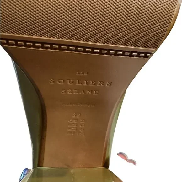 Sezane Georgia High Mary Janes Polished Pistachio Green Patent FR 39 US 8 - Picture 9 of 12